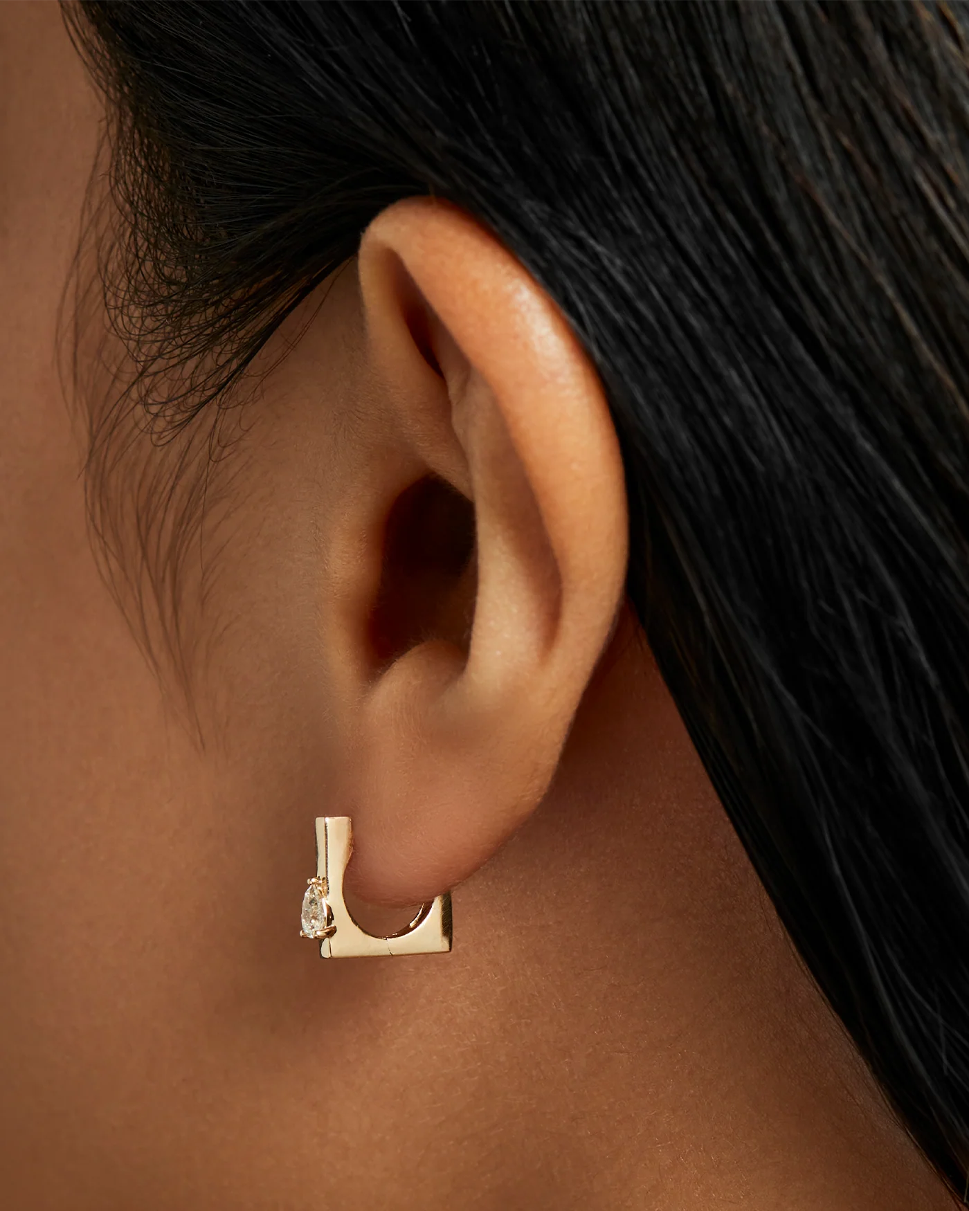 10K Gold Lab Grown Diamond Huggie Earrings - 0.20 CTW - Image 4
