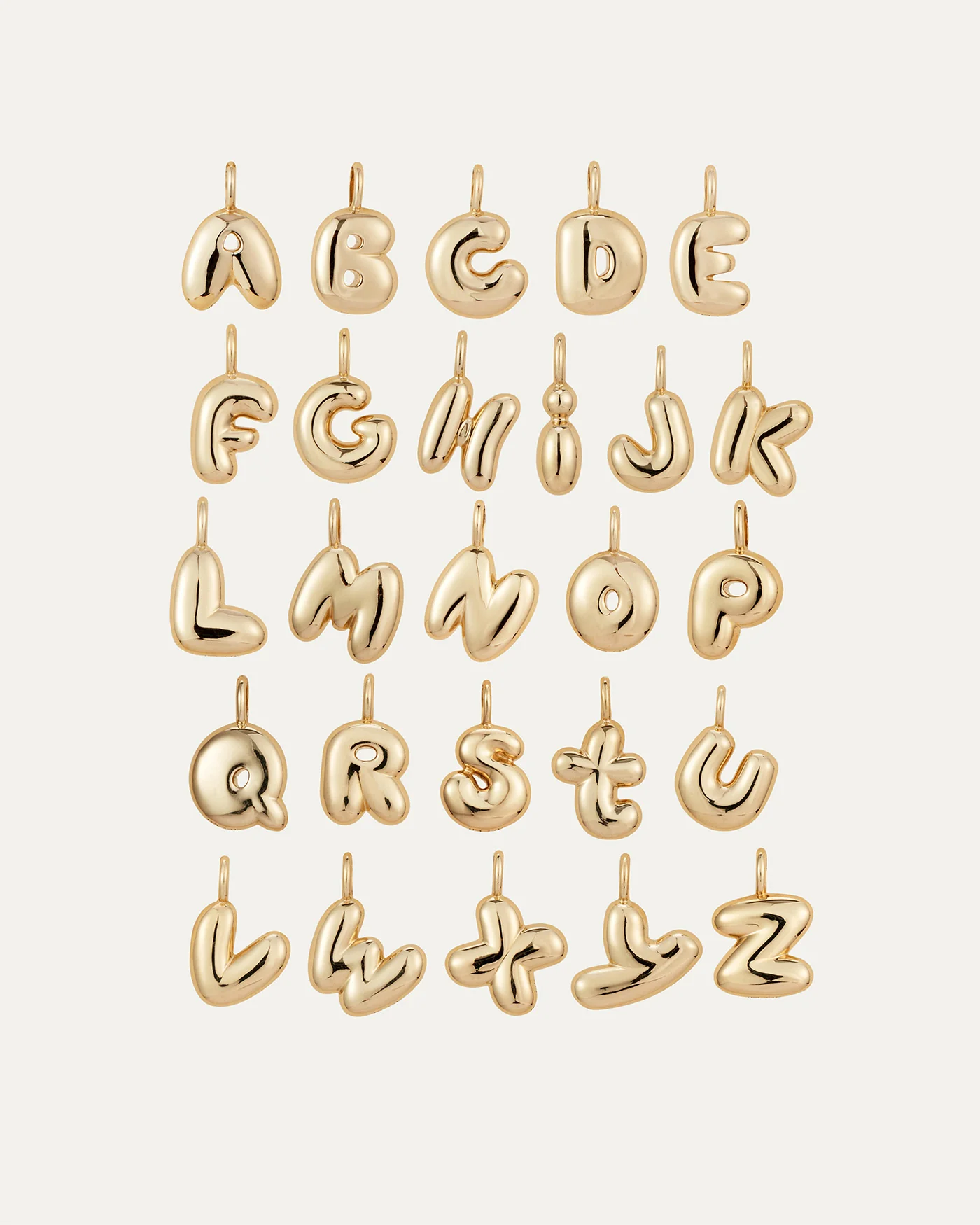 14K Gold Bubble Letter Necklace - G - Image 5