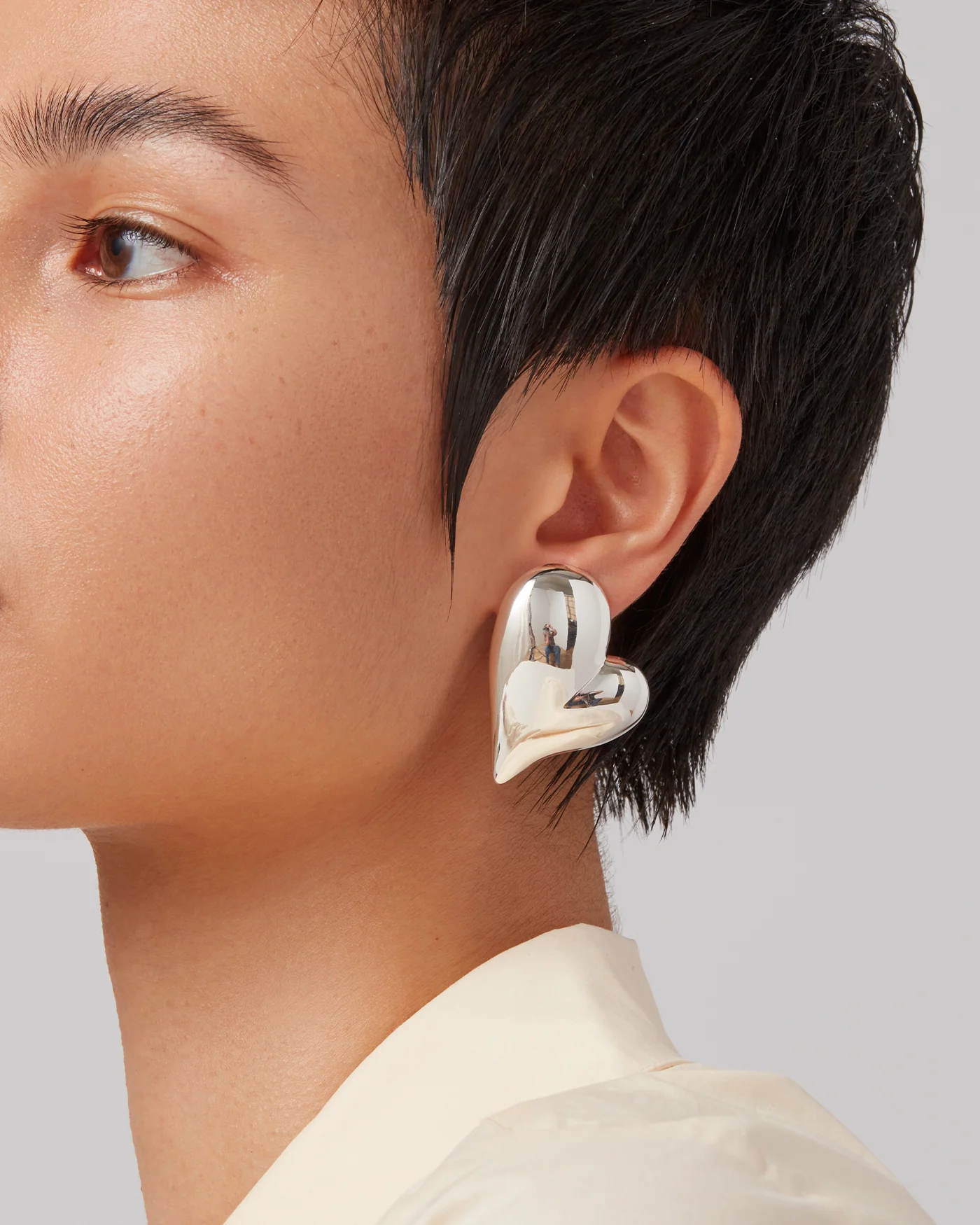 Mega Art Heart Button Clip On Earrings - Image 5